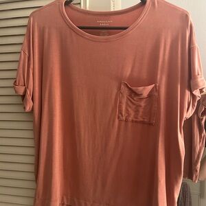 American Eagle Outfitters Rust Pocket Tee